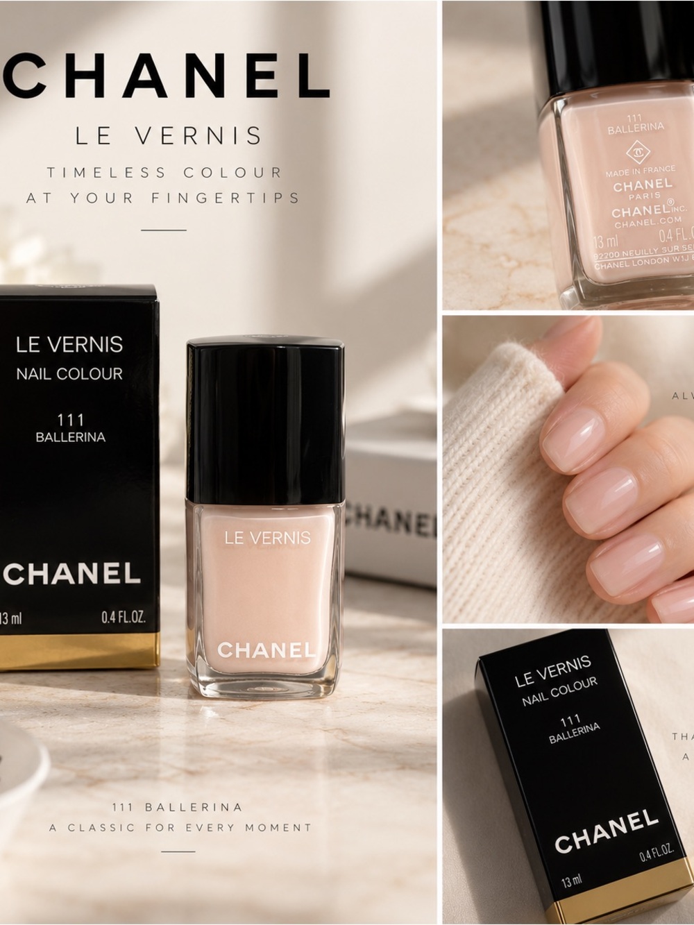 CHANEL Le Vernis Press-On Nails in Soft Nude Pink